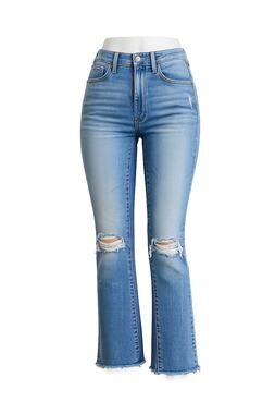 MOTHER Hustler Ankle Fray Thrilling Shots Jeans - Size 24 - Crop Flare